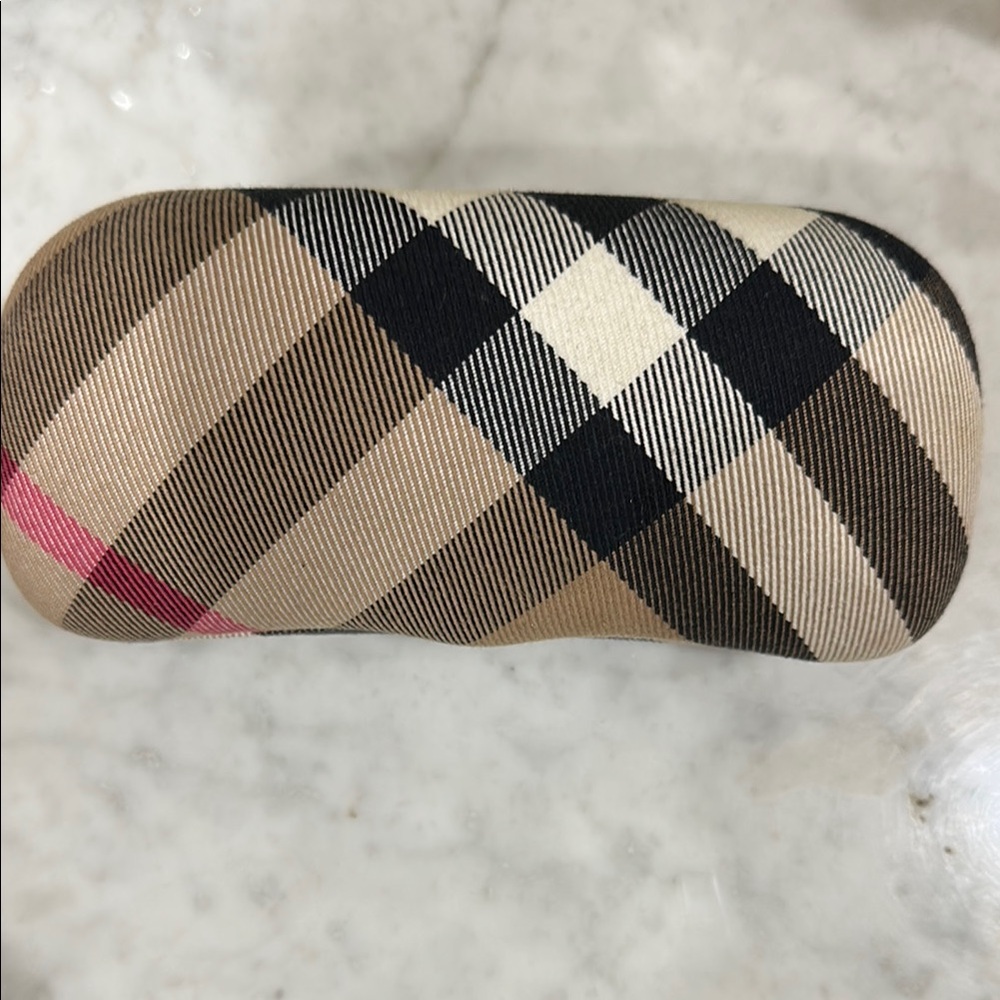 Burberry Checkered Eyeglass Case in Black, Tan, and Red - Picture 2 of 5